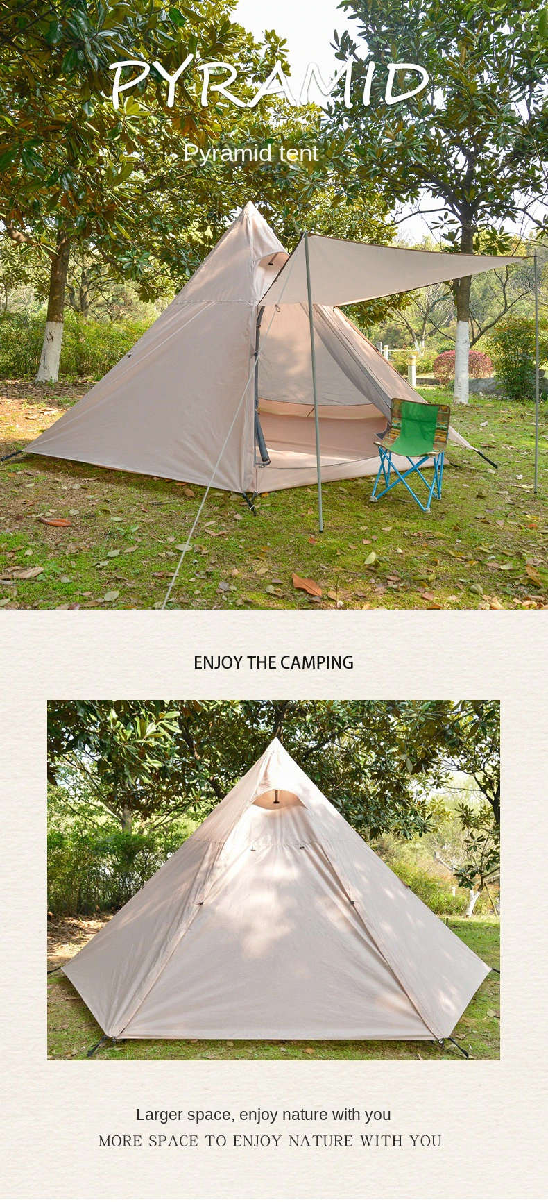 Cheap Goat Tents Outland Outdoor Indian Tent 3 People Camping Pyramid With Front Hall Canopy Camping Pyramid Tent Double Tent   
